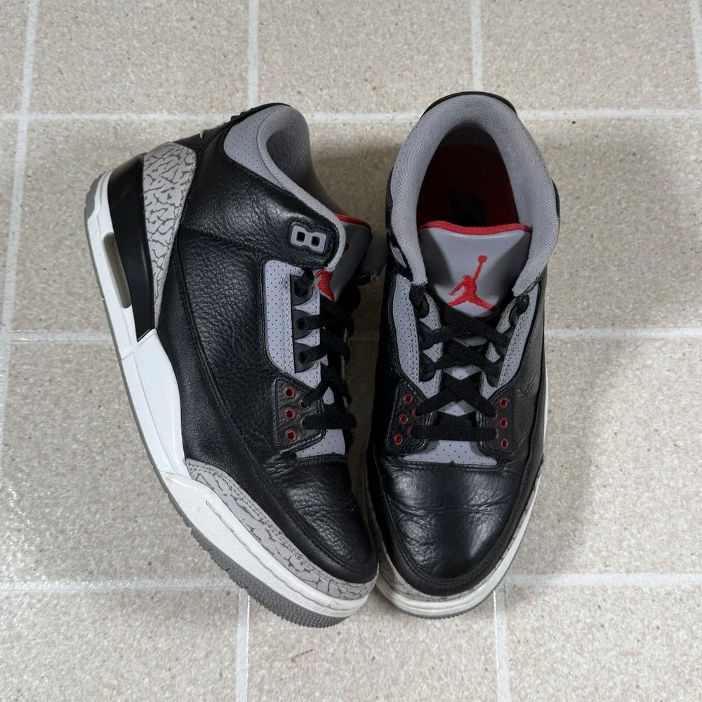 Size 9.5 - Air Jordan 3 Retro 2024 Black Cement Black DN3707-010
